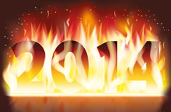 2014火焰设计字体矢量素材