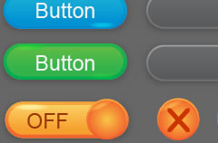 四色矢量按钮AI素材下载