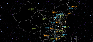 一款基于echarts制作的中国线性动画地图特效
