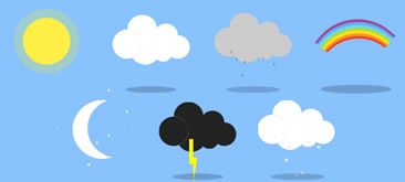 纯CSS3实现7种扁平天气动画图标