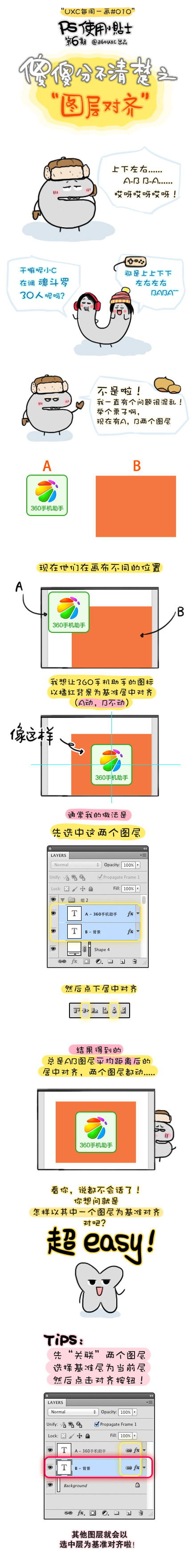 PhotoShop图层对齐方式-【科e互联】